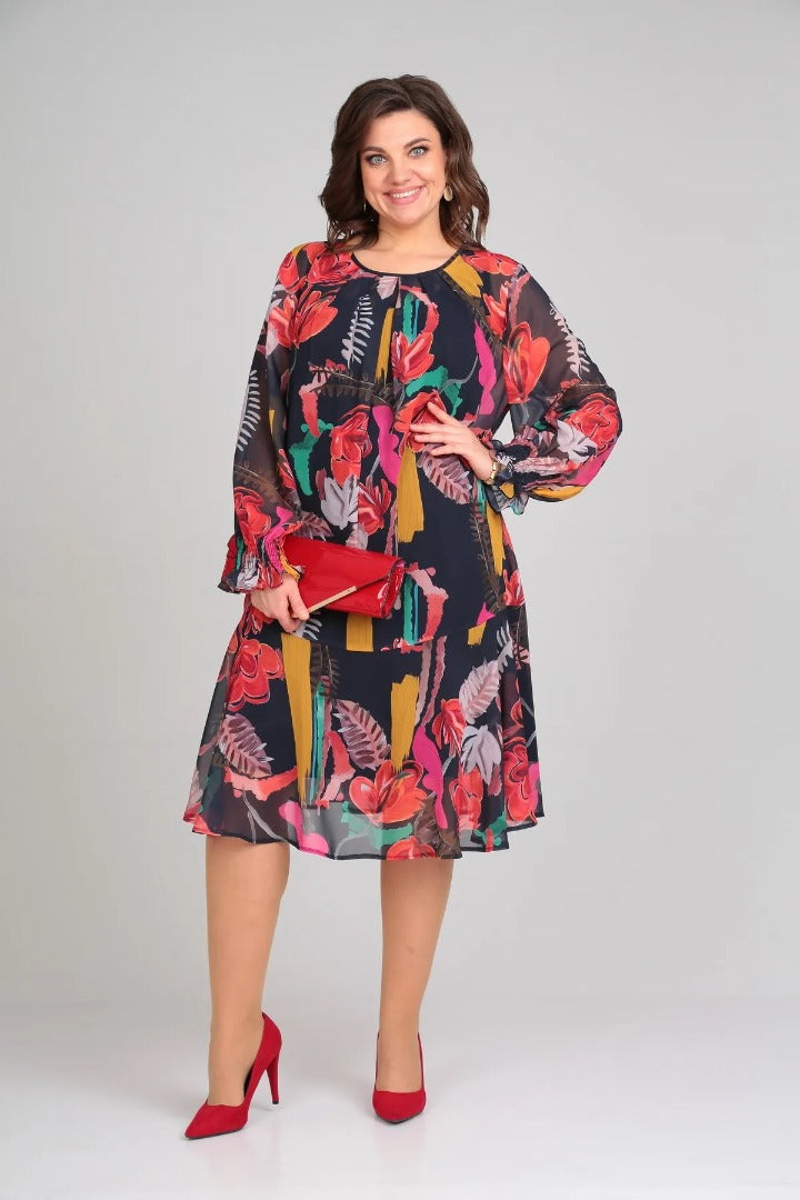 Vestido Estampado Floral Elegante Estilo Romántico