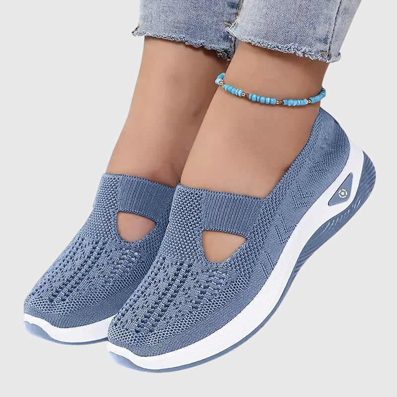 Sneakers ortopédicos sin cordones con plantilla anatómica y diseño transpirable para mujer, confortables para todo el día