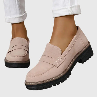 Mocasines de ante clásicos para mujer con suela robusta y plantilla cómoda, elegantes y versátiles para oficina o uso diario