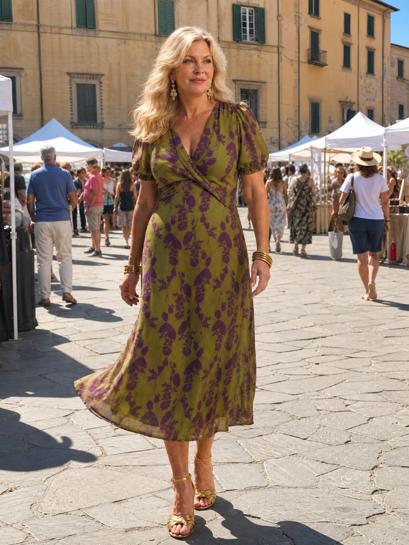 Vestido Midi Floral Relajado | Estilo Casual para Mujer
