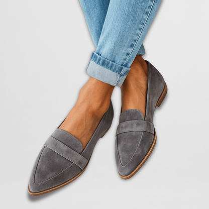 Mocasines ortopédicos de ante suave con plantilla ergonómica y suela flexible para mujer