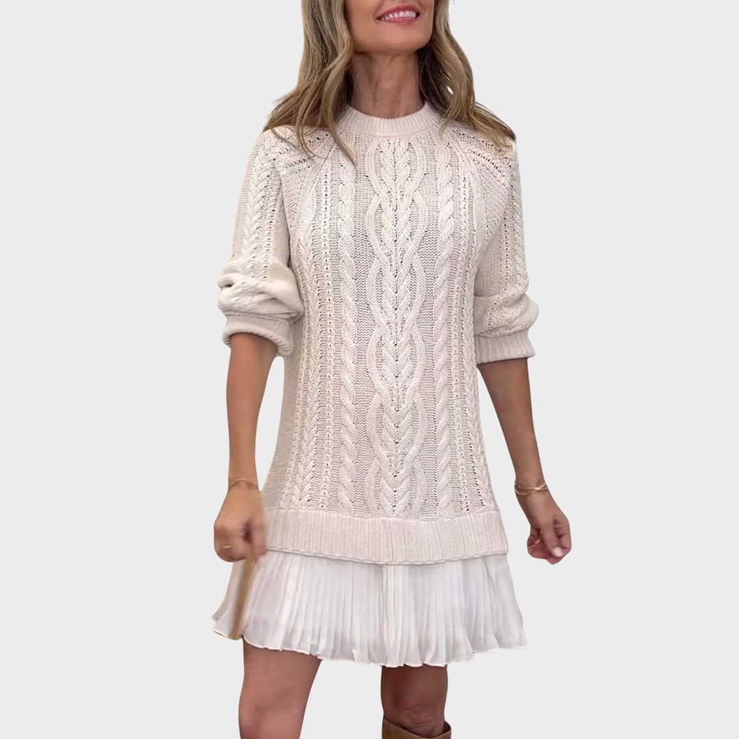Gabriela | Vestido de Punto en Tejido con Cuello Redondo y Corte Sofisticado para Mujer