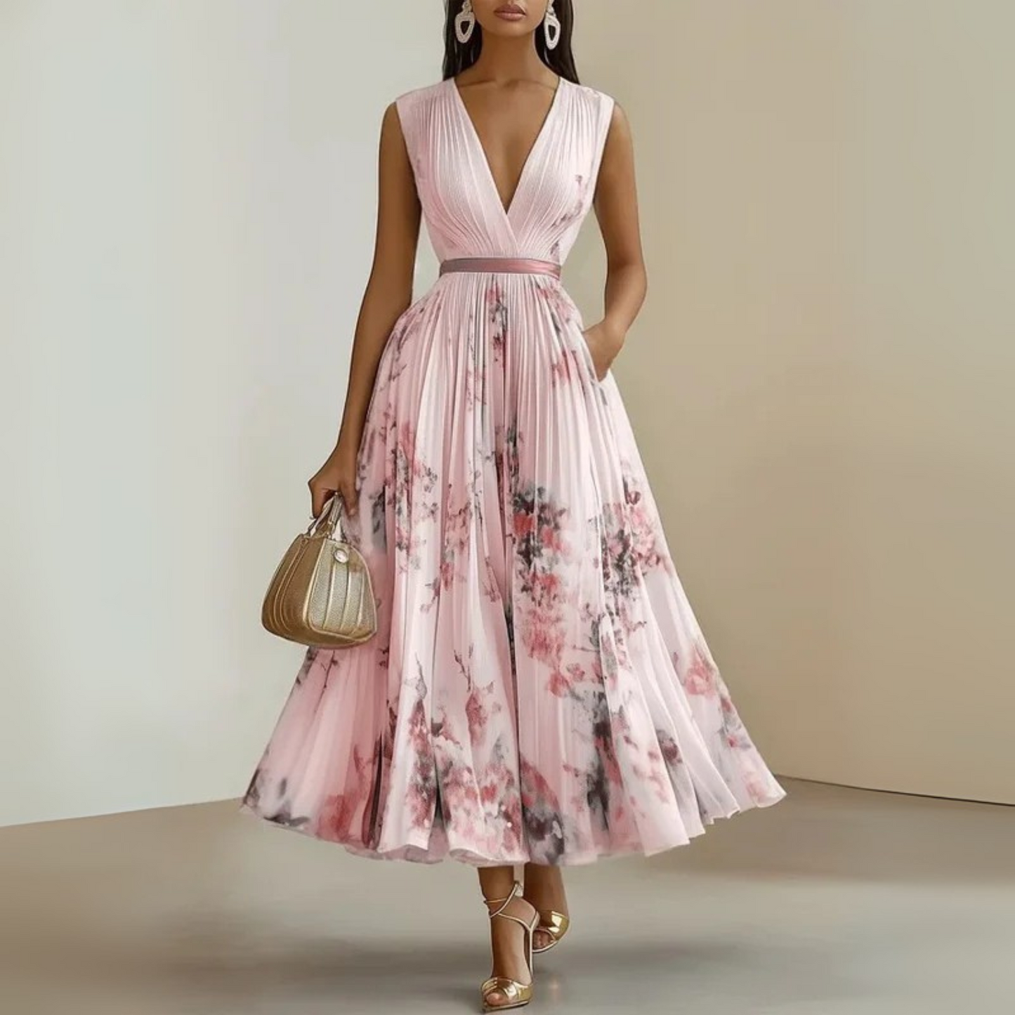 Vestido Maxi Sin Mangas Fluido Para Mujer - Perfecto Para Verano