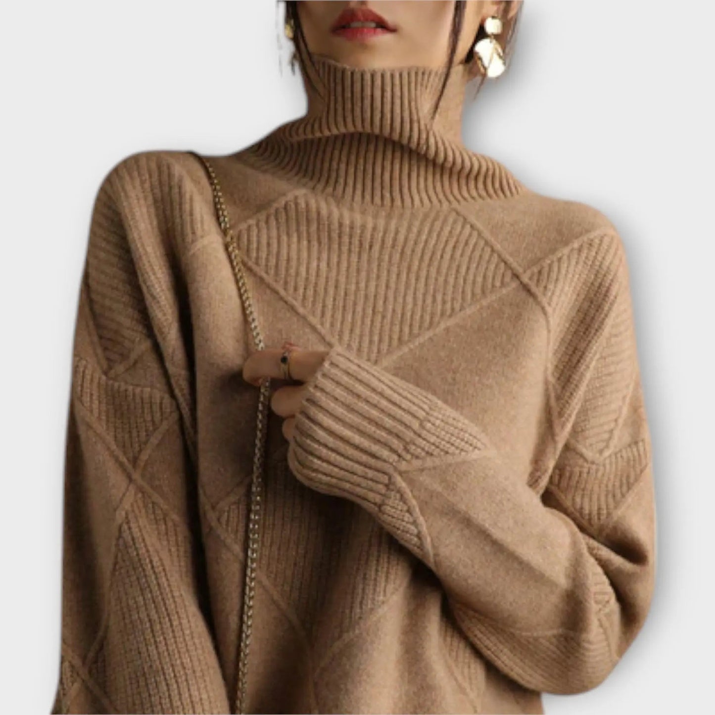 Melanie | Jersey de Punto con Cuello Alto para Mujer de Otoño Elegante