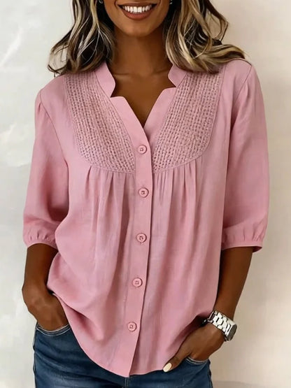 Top de Algodón de Manga Corta Casual Para Mujer - Comodidad Diaria