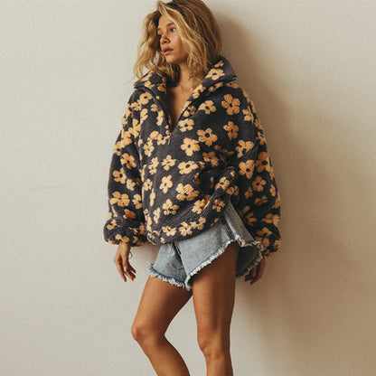 Daisy | Jersey de Punto Polar con Estilo Boho y Estampado Floral para Mujer