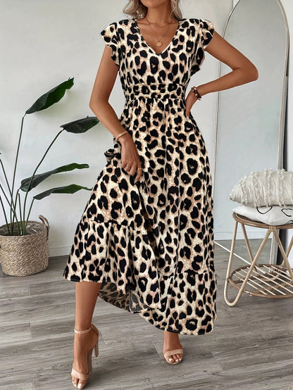 Vestido Maxi Barroco con Escote en V | Estilo Elegante para Mujer