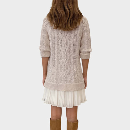 Gabriela | Vestido de Punto en Tejido con Cuello Redondo y Corte Sofisticado para Mujer