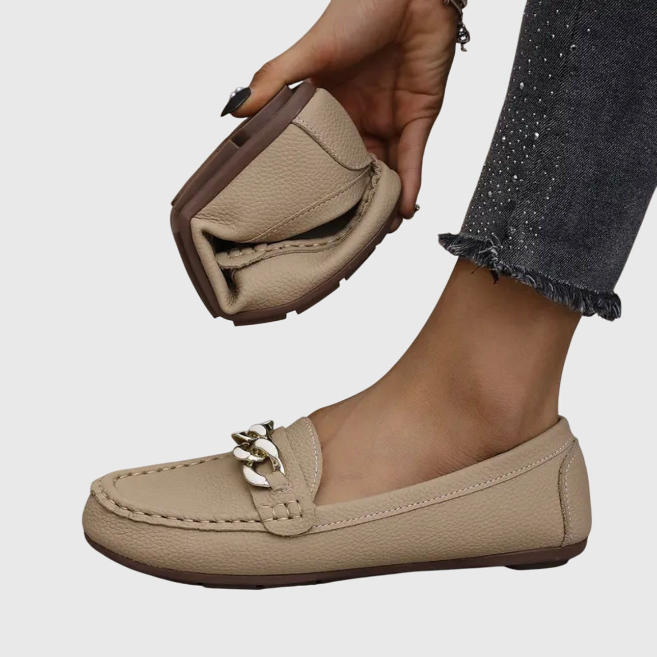 Loafers ortopédicos femeninos con plantilla acolchada y suela antideslizante, versátiles y confortables para caminar