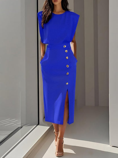 Vestido midi con toque femenino y estilo atemporal - elegante para cada día