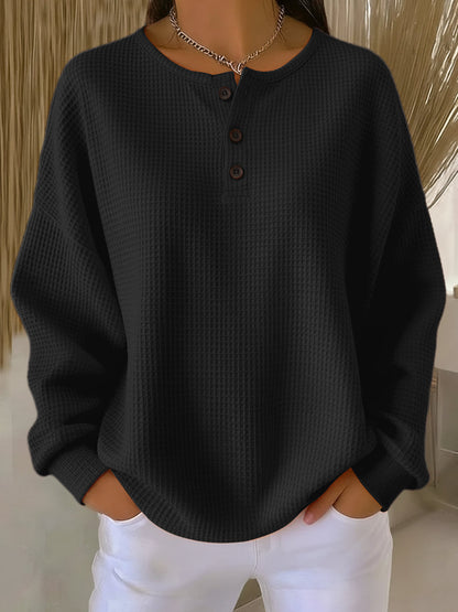 Bryony | Jersey de Punto con Textura de Waffle y Botones para Mujer