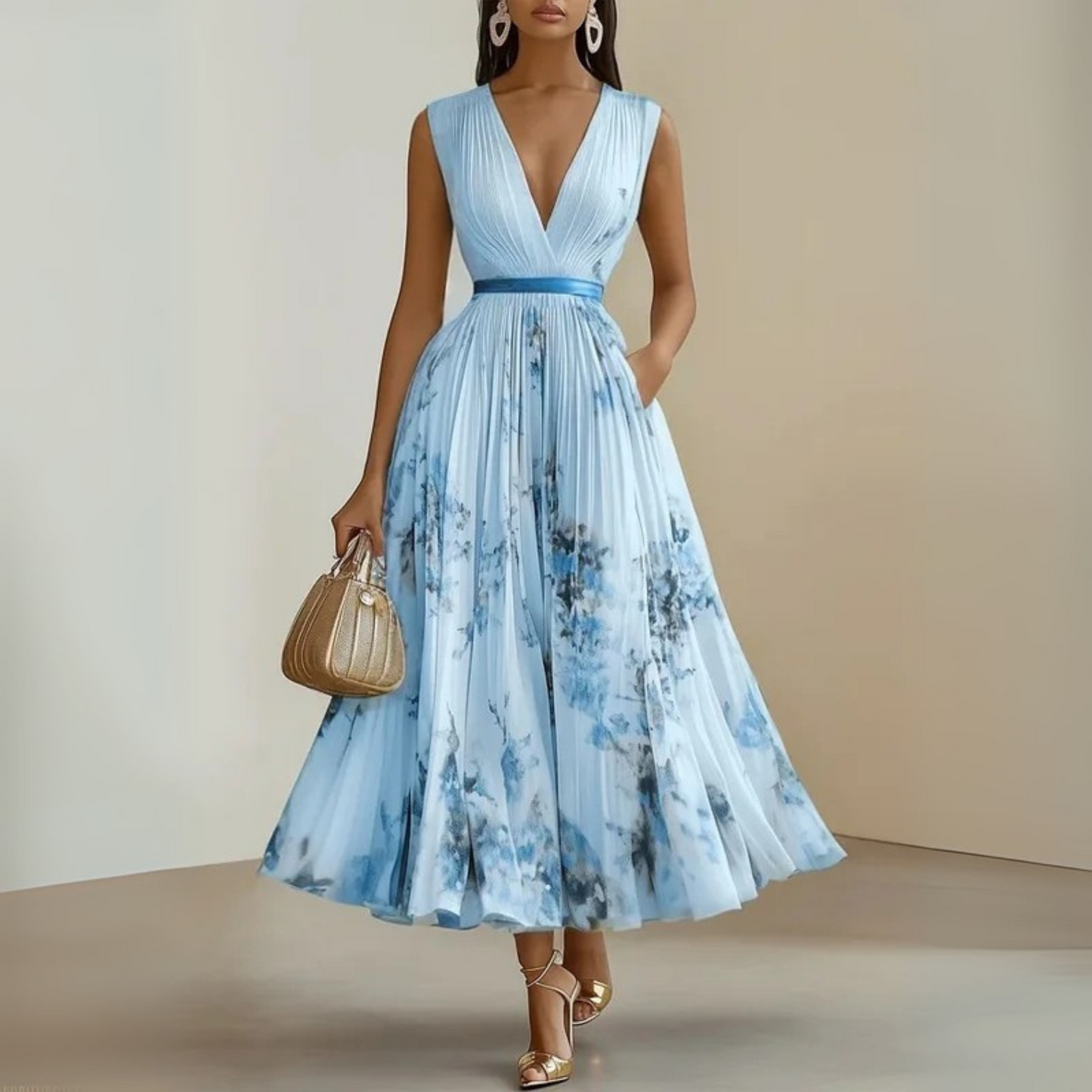 Vestido Maxi Sin Mangas Fluido Para Mujer - Perfecto Para Verano