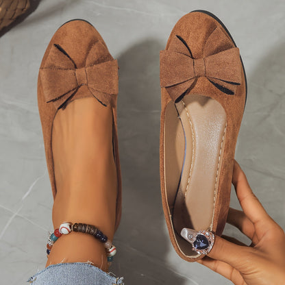 Zapatos planos ortopédicos con lazo decorativo y plantilla ergonómica para mujer, cómodos y elegantes para uso diario u oficina