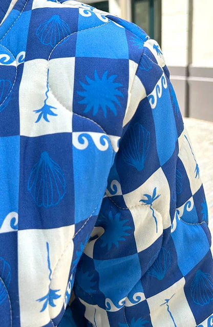 Tara | Chaqueta Bomber Boho Estampado Artístico Verano