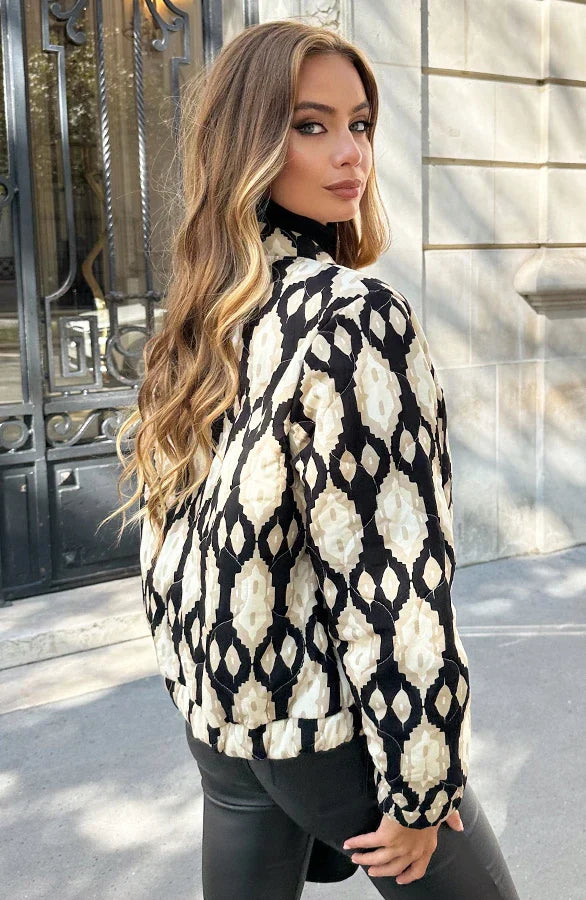 Tara | Chaqueta Bomber Boho Estampado Artístico Verano