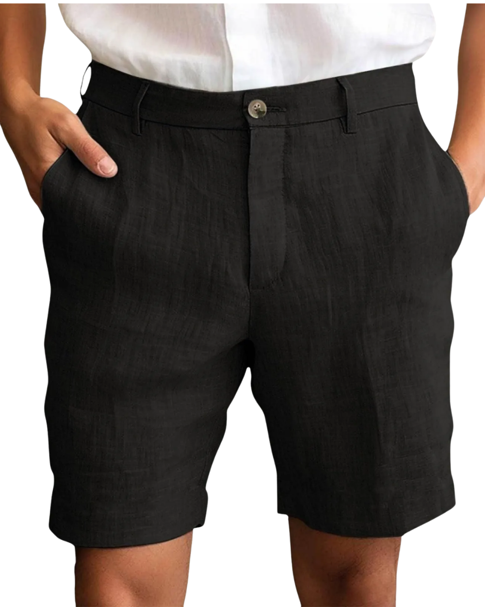 Pantalones cortos de lino para hombre, modernos y confortables