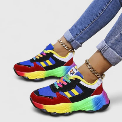 Zapatillas ortopédicas multicolor con suela ergonómica y diseño transpirable para mujer