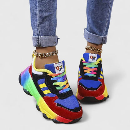 Zapatillas ortopédicas multicolor con suela ergonómica y diseño transpirable para mujer