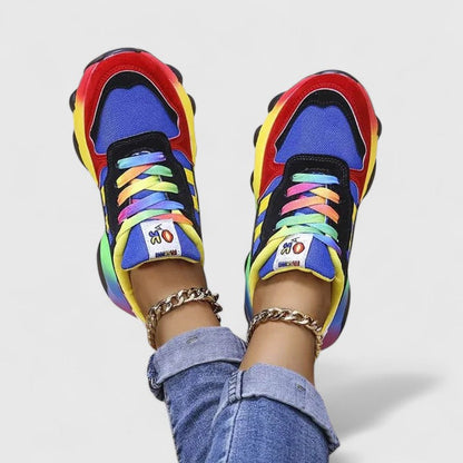 Zapatillas ortopédicas multicolor con suela ergonómica y diseño transpirable para mujer