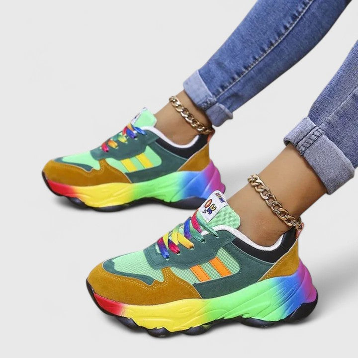 Zapatillas ortopédicas multicolor con suela ergonómica y diseño transpirable para mujer