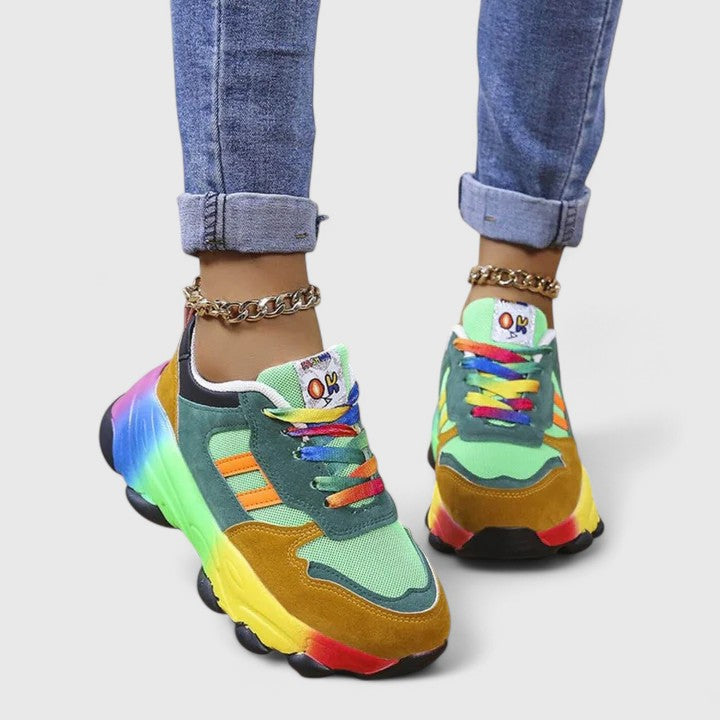Zapatillas ortopédicas multicolor con suela ergonómica y diseño transpirable para mujer