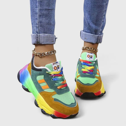 Zapatillas ortopédicas multicolor con suela ergonómica y diseño transpirable para mujer
