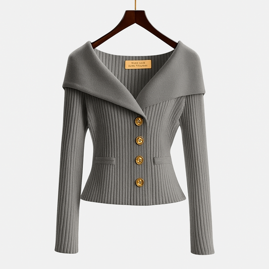 Blazer de punto elegante para mujer, cómodo y versátil para oficina