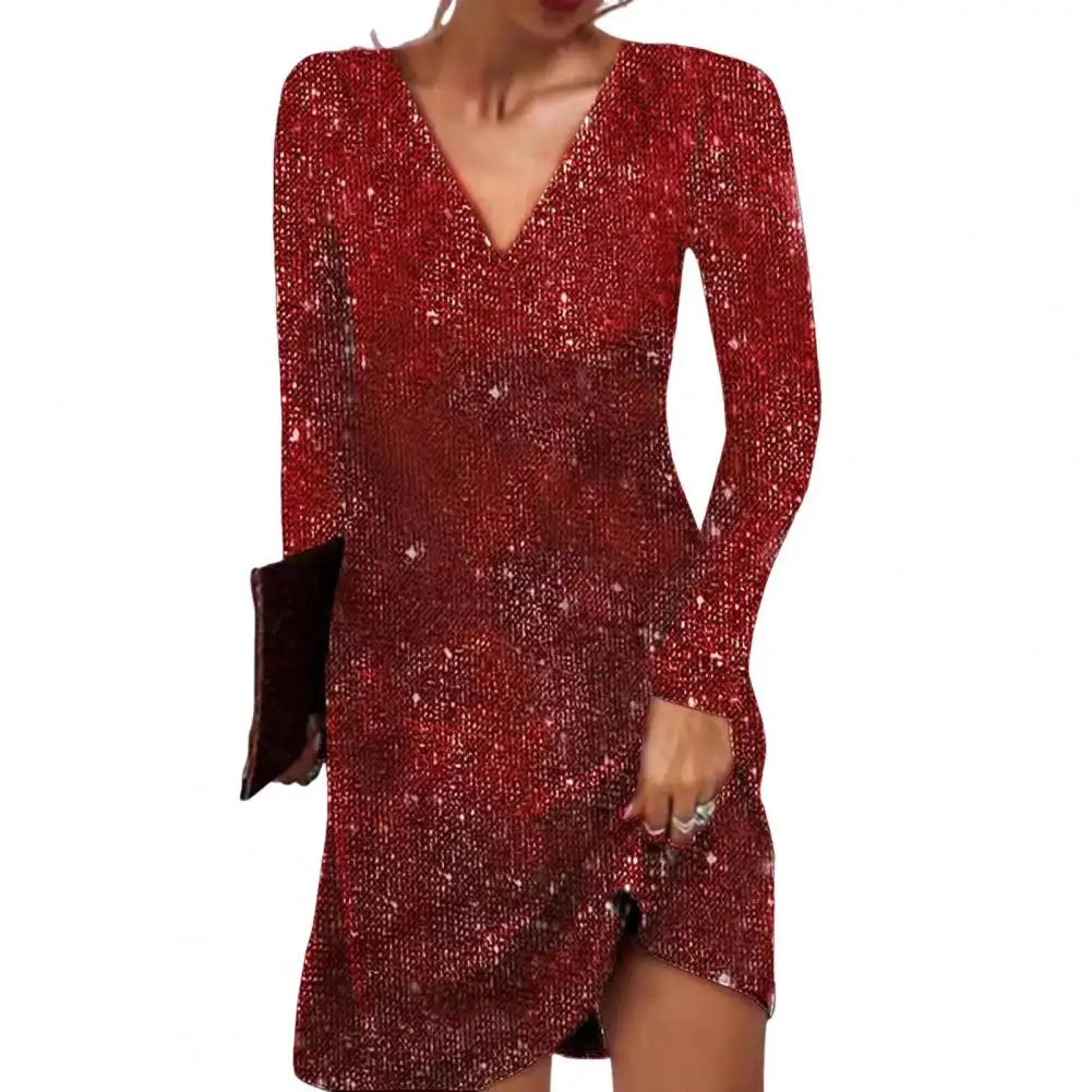 Elegante vestido cruzado para mujer con escote en V, corte favorecedor y diseño sofisticado