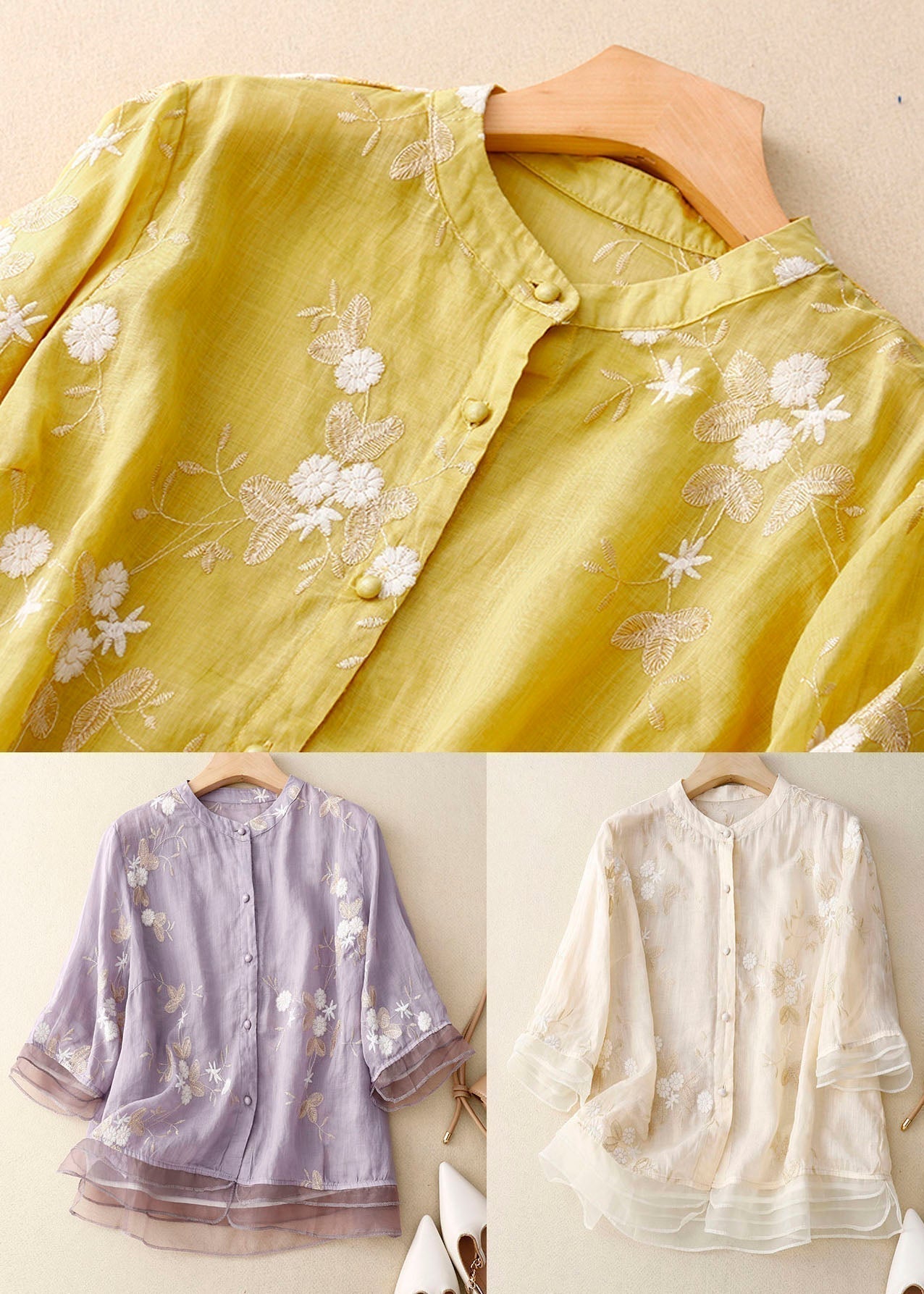 Blusa Chic Con Acentos Florales Para Mujer - Elegancia Moderna