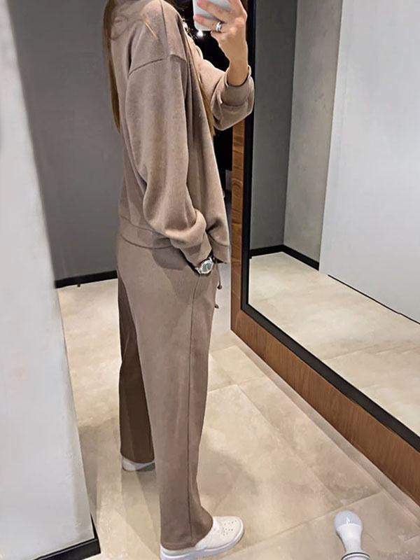 Conjunto de punto ligero con cárdigan y pantalón para mujer, cómodo y elegante para primavera-verano