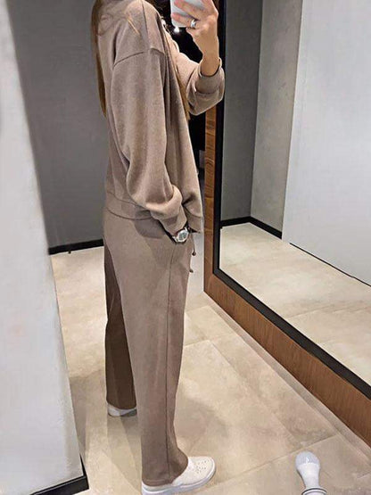 Conjunto de punto ligero con cárdigan y pantalón para mujer, cómodo y elegante para primavera-verano