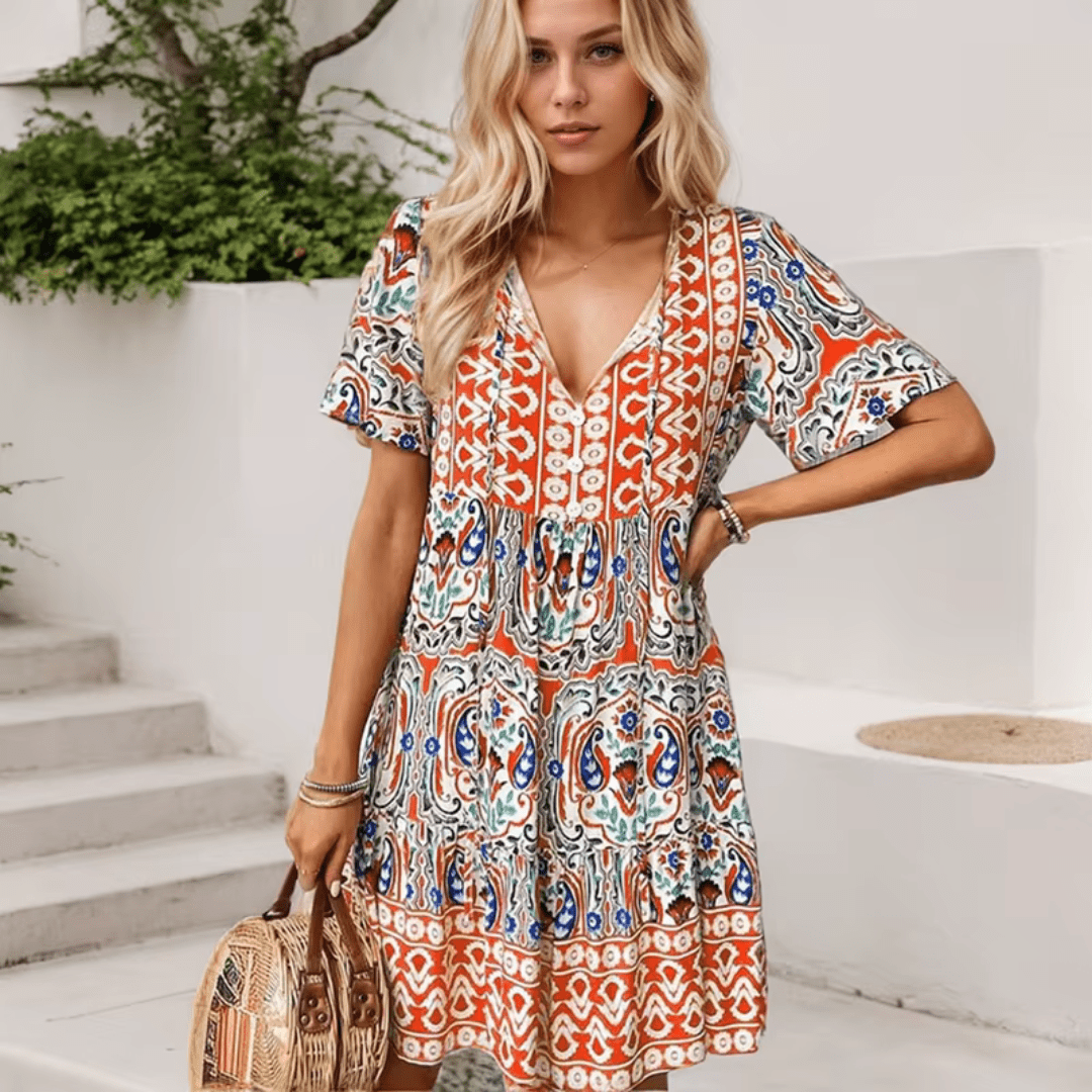 Vestido midi elegante para mujer, ligero y sofisticado para fiesta o verano