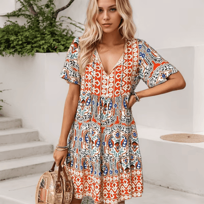 Vestido midi elegante para mujer, ligero y sofisticado para fiesta o verano
