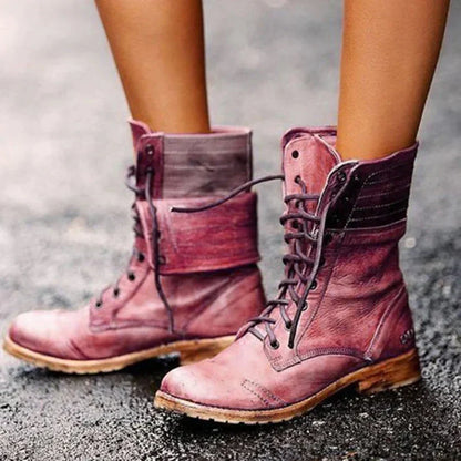 Botas femeninas de cuero elegantes ligeras y cómodas