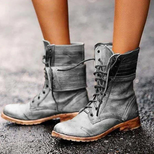 Botas femeninas de cuero elegantes ligeras y cómodas