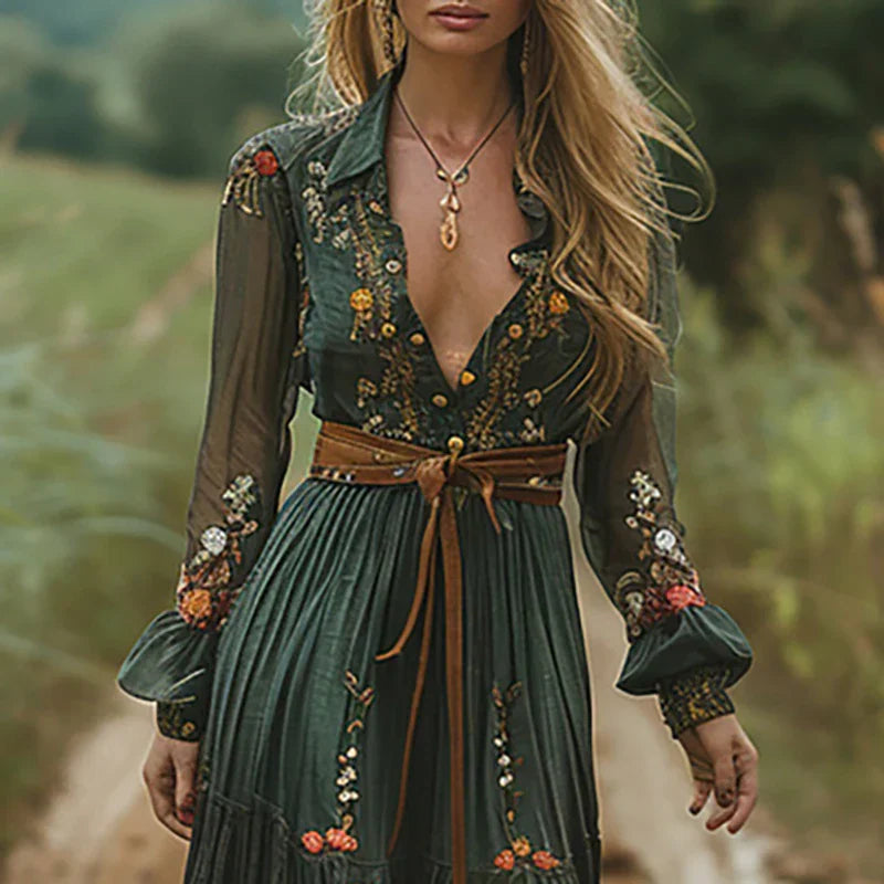 Vestido Maxi Floral Bohemio Para Mujer - Estilo boho