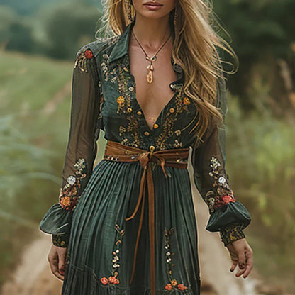 Vestido Maxi Floral Bohemio Para Mujer - Estilo boho