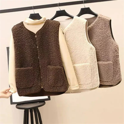 Elena | Chaleco Acolchado de Algodón Cálido con Botones y Bolsillos para Mujer