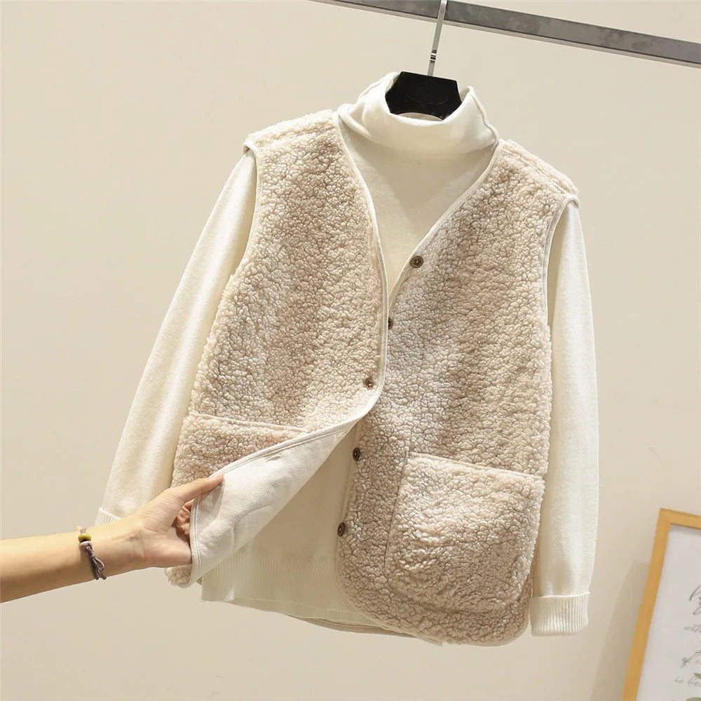 Elena | Chaleco Acolchado de Algodón Cálido con Botones y Bolsillos para Mujer