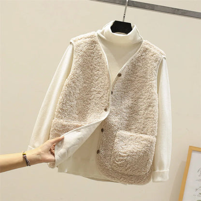Elena | Chaleco Acolchado de Algodón Cálido con Botones y Bolsillos para Mujer