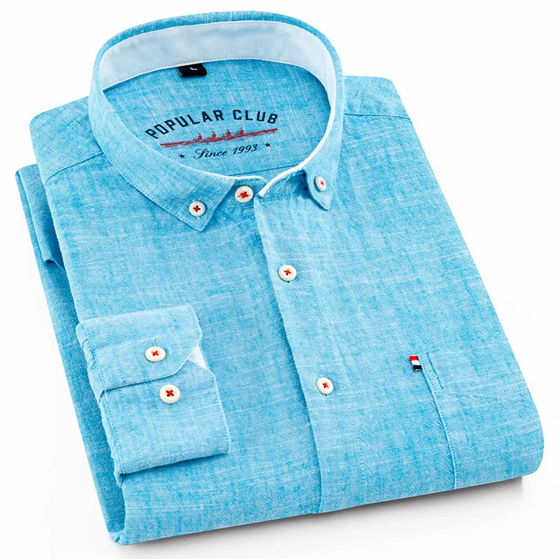 Camisa de lino con botones frontales para hombre, tejido ligero y transpirable, ideal para verano o vacaciones