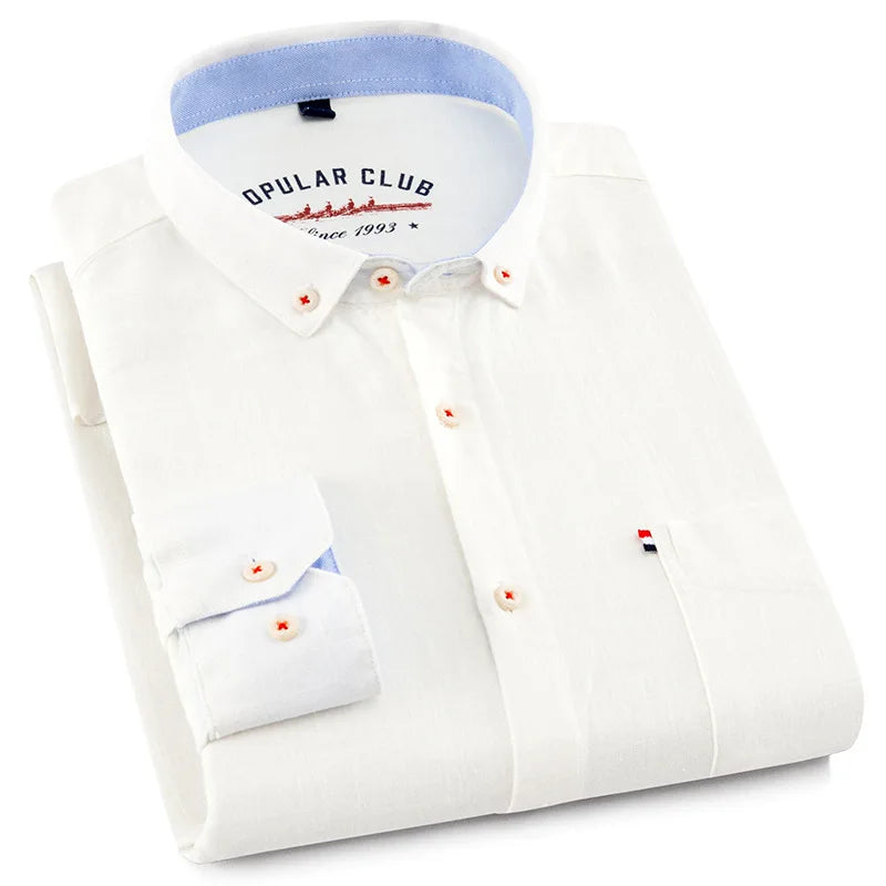 Camisa de lino con botones frontales para hombre, tejido ligero y transpirable, ideal para verano o vacaciones