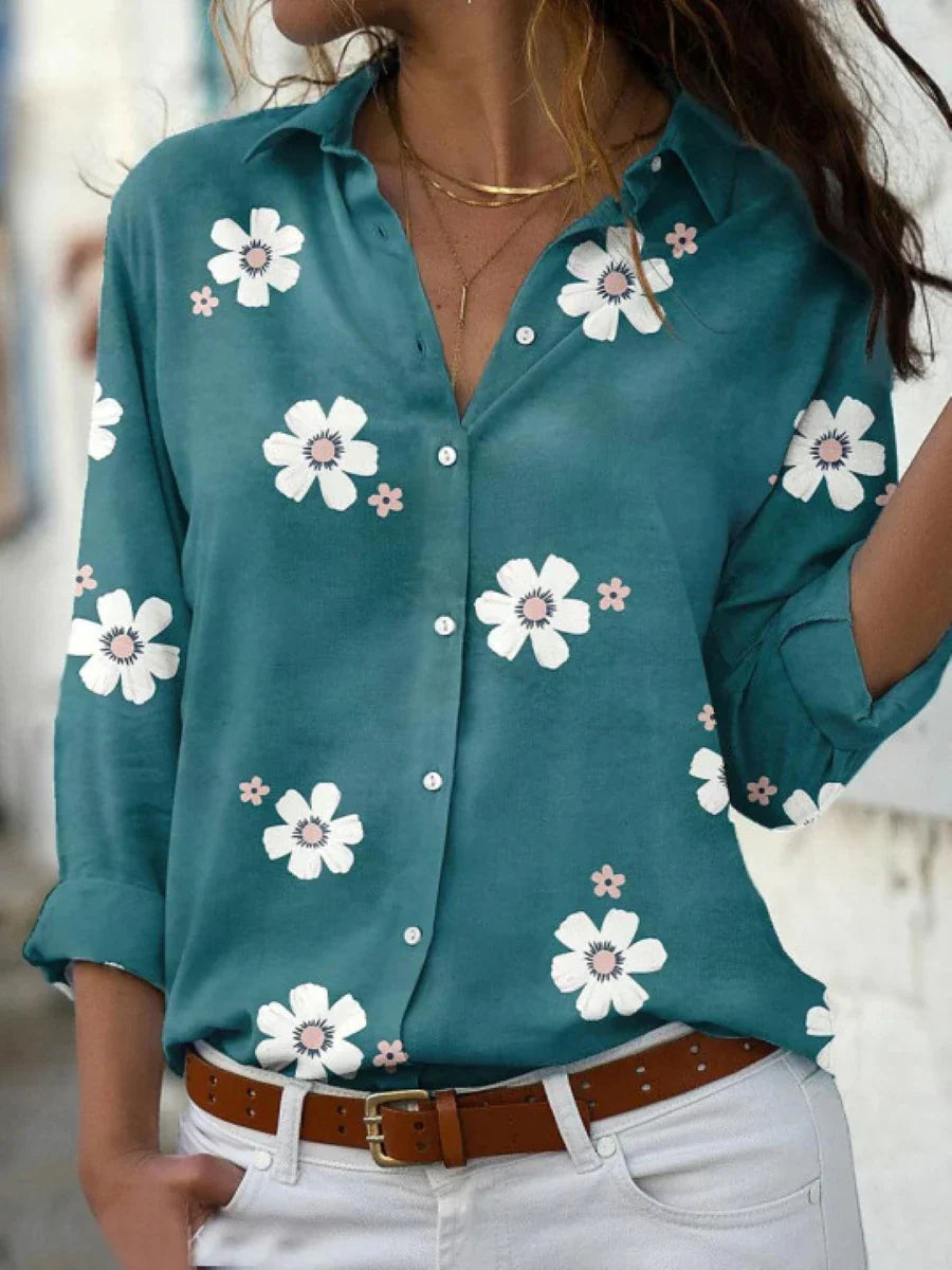 Blusa Con Estampado Floral Femenina Y Delicada