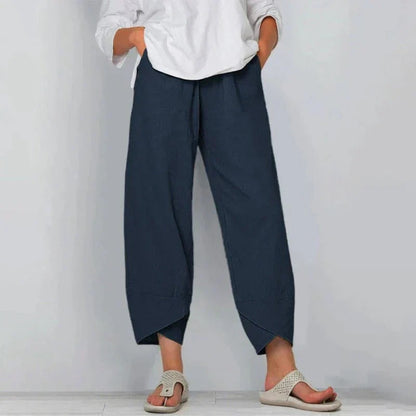 Pantalones De Verano Chic Para Mujer - Algodón Y Lino