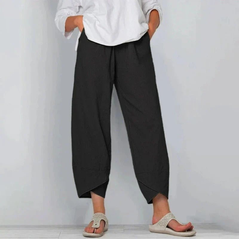 Pantalones De Verano Chic Para Mujer - Algodón Y Lino