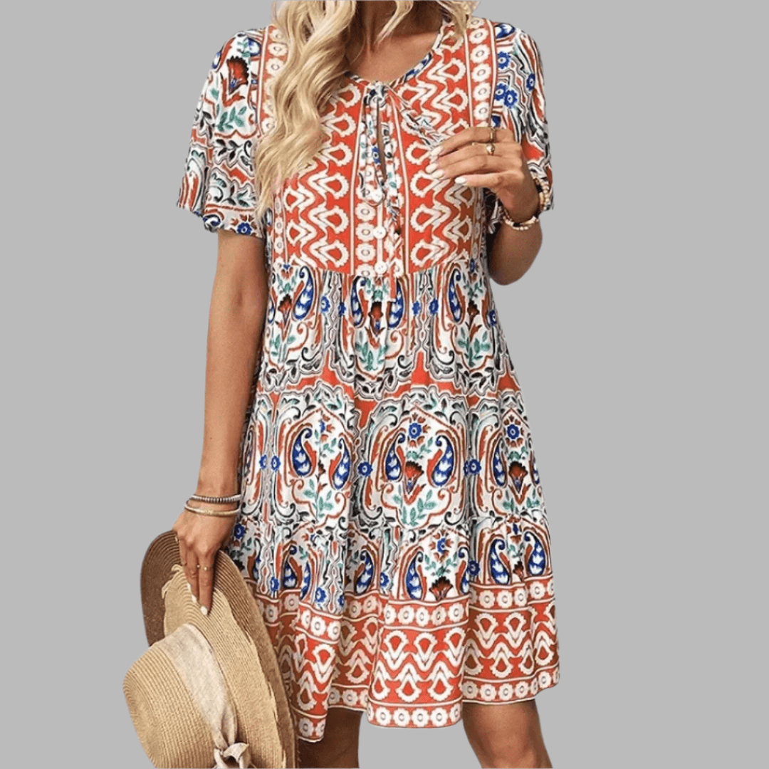 Vestido midi elegante para mujer, ligero y sofisticado para fiesta o verano