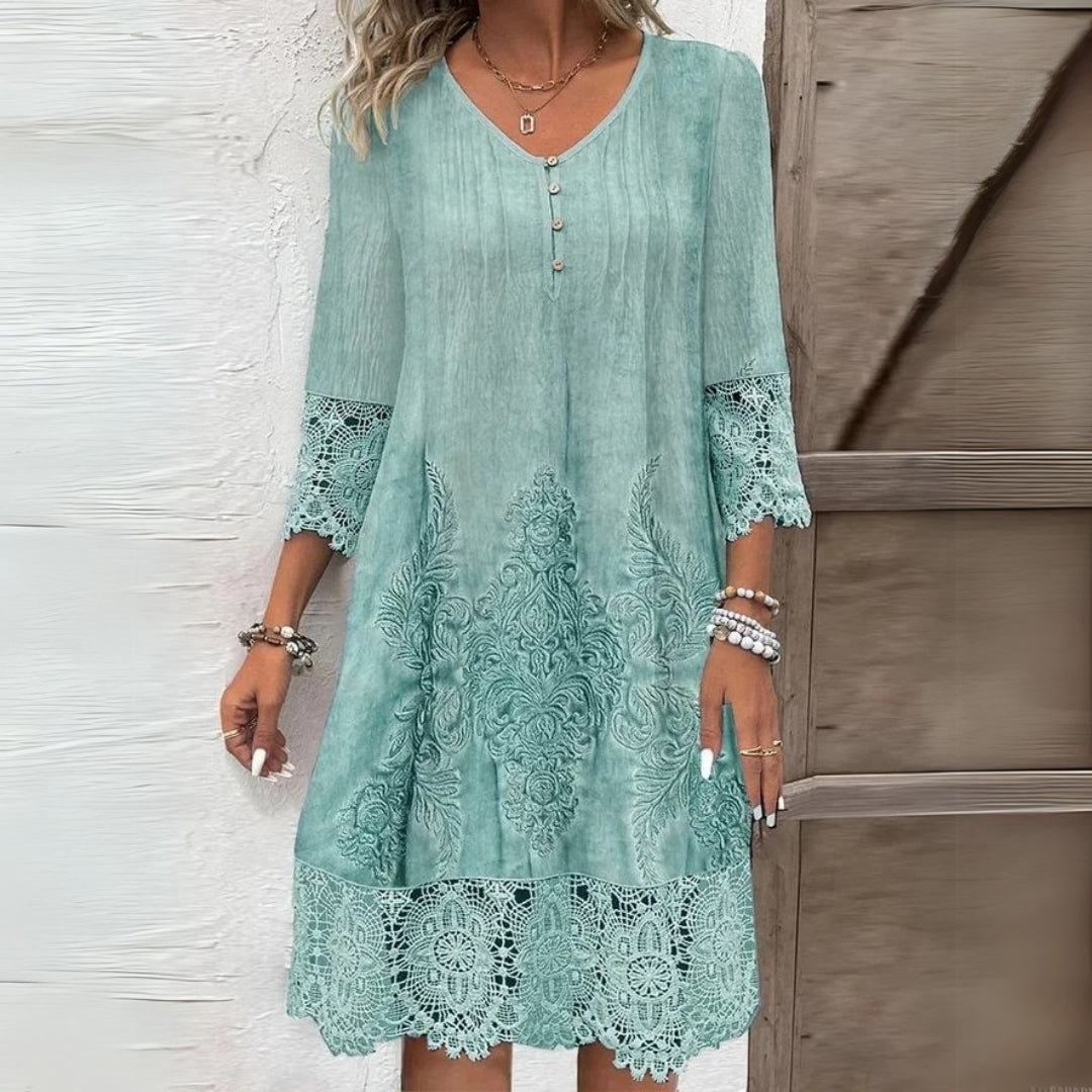 Vestido De Punto Con Botones Para Mujer - Elegancia Sofisticada