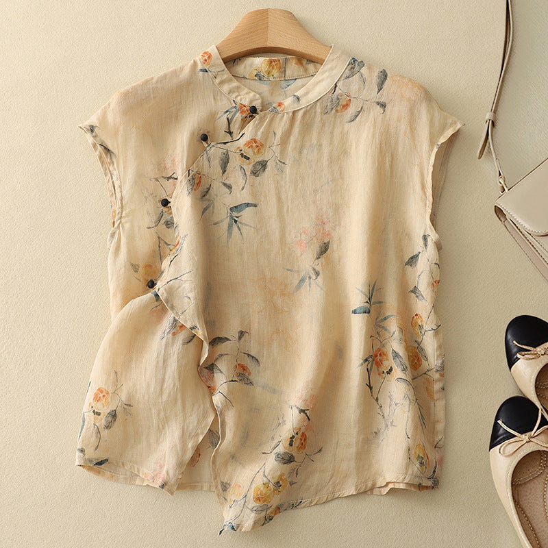 Top elegante sin mangas con estilo vintage - sofisticado y femenino