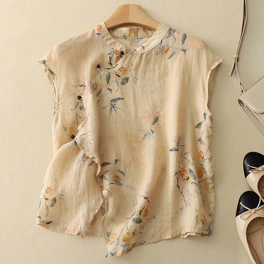 Top elegante sin mangas con estilo vintage - sofisticado y femenino