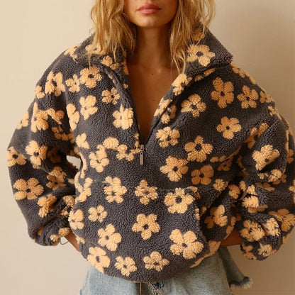 Daisy | Jersey de Punto Polar con Estilo Boho y Estampado Floral para Mujer